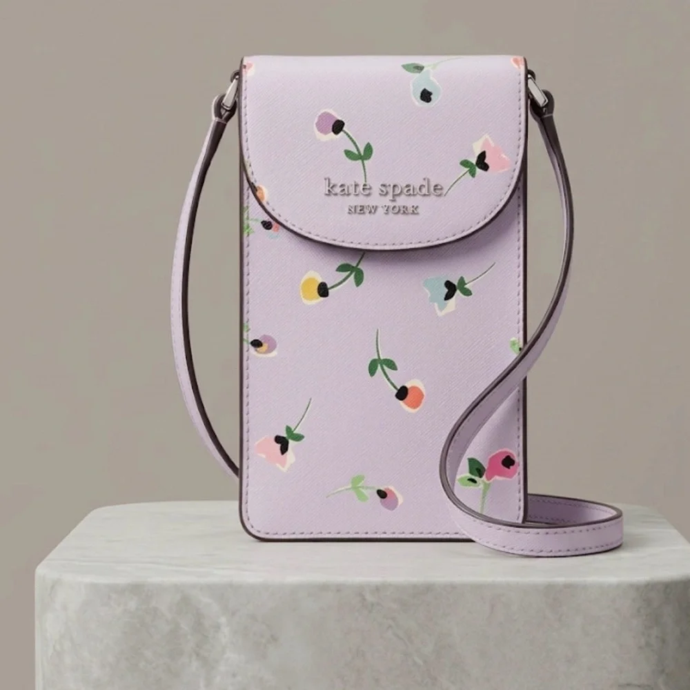 Kate Spade New York Floral Leather Phone Crossbody Bag - NWOT - Picture 1 of 13